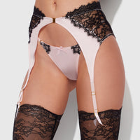 Rising Star Lace & Liquid Satin Garter Belt - Frederick's of Hollywood