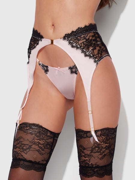 Rising Star Lace & Liquid Satin Garter Belt - Frederick's of Hollywood