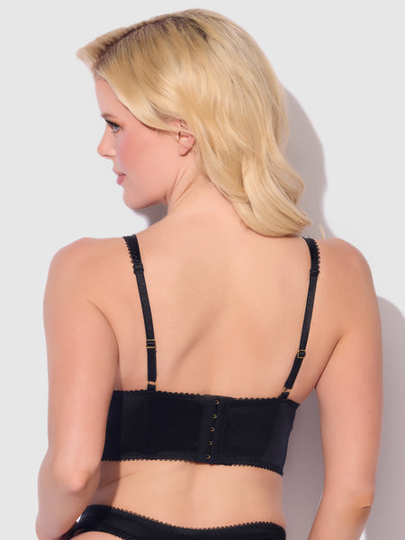 Harlow Embroidered Mesh Push Up Longline Demi Bra - Frederick's of Hollywood