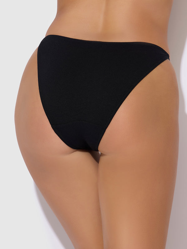 Bailey Stretch Cotton Bikini - Black