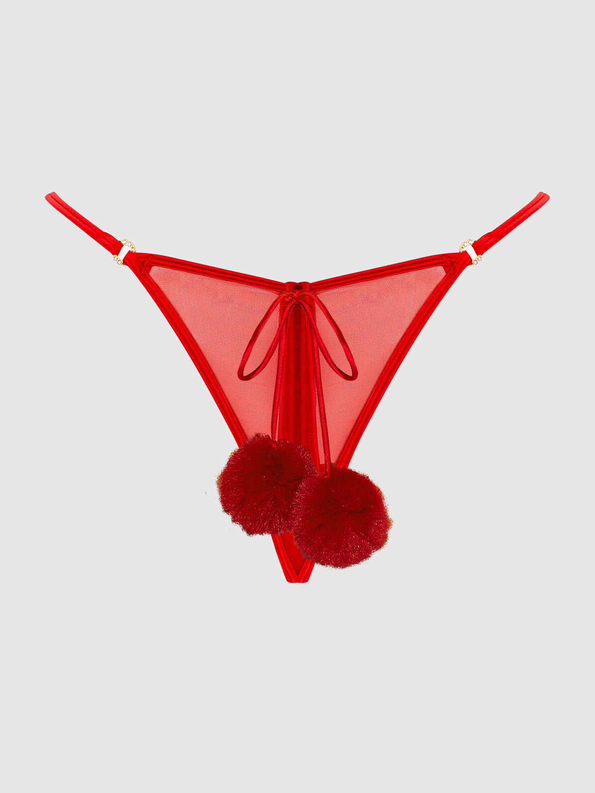 Scarlett Tie Front Pom Pom G-String - Frederick&#39;s of Hollywood