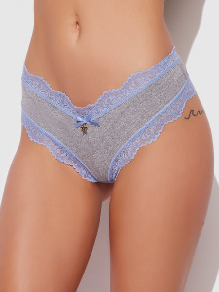 Jenna Micro G-String - Heather Gry & Cornet Blue