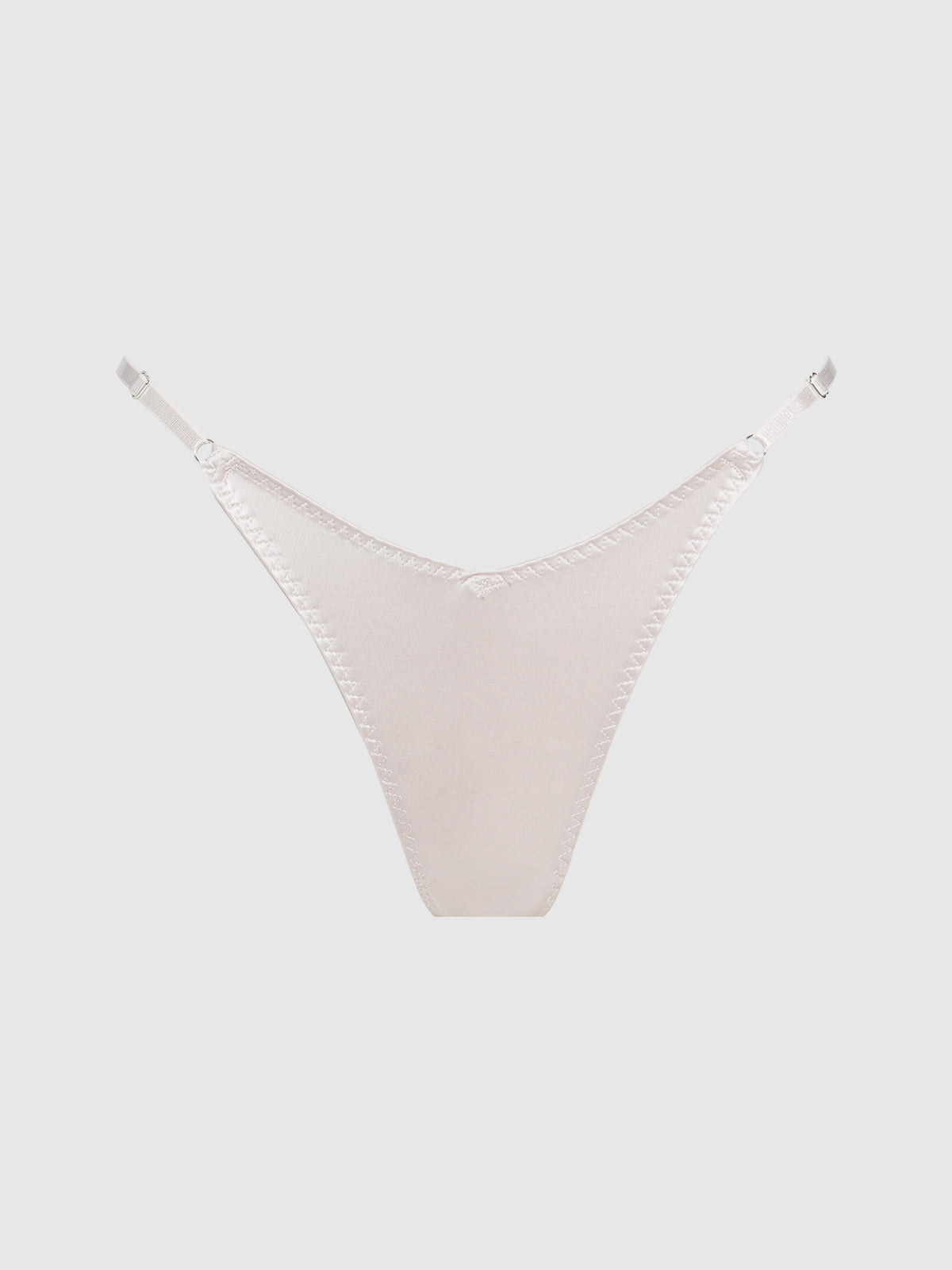 Rising Star Liquid Satin Thong - Silver Grey 