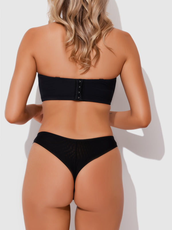 No Show Lasercut Micro Front & Mesh Back Tanga - Fredericks Of Hollywood