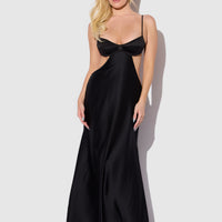 Petra Satin Monowire Cutout Gown - Frederick's of Hollywood