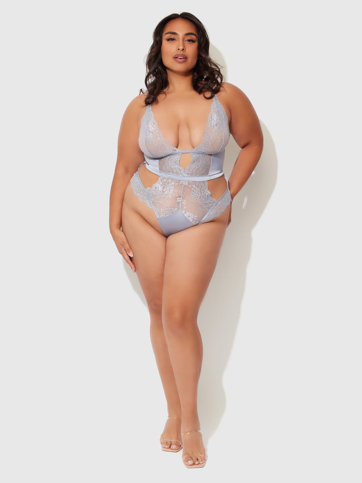 Lace &amp; Satin Underwire Cutout Teddy - Frederick&#39;s of Hollywood