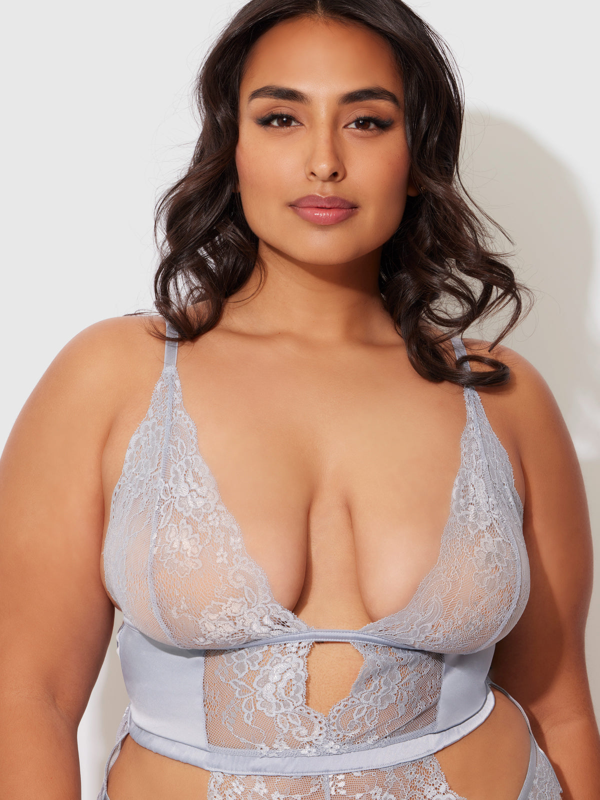 Lace &amp; Satin Underwire Cutout Teddy - Frederick&#39;s of Hollywood