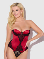 Lexi Liquid Satin Adjustable Push Up Corset - Frederick's of Hollywood