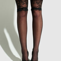 Thigh High Sheer Stayups With Tall Lace Band - Frederick's of Hollywood