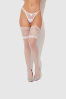 Thigh High Sheer Stayups With Tall Lace Band - Fredericks of Hollywood