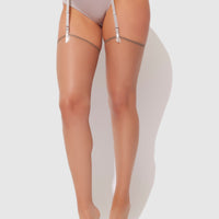 Sheer Clean Edge Modern Thigh High - Grey