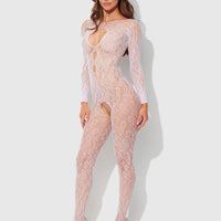 Leopard Glow Full Body Long Sleeve Bodystocking - Frederick's of Hollywood