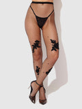 Floral Embroidered Full Fishnets - Fredericks of Hollywood