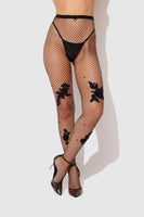 Floral Embroidered Full Fishnets - Fredericks of Hollywood