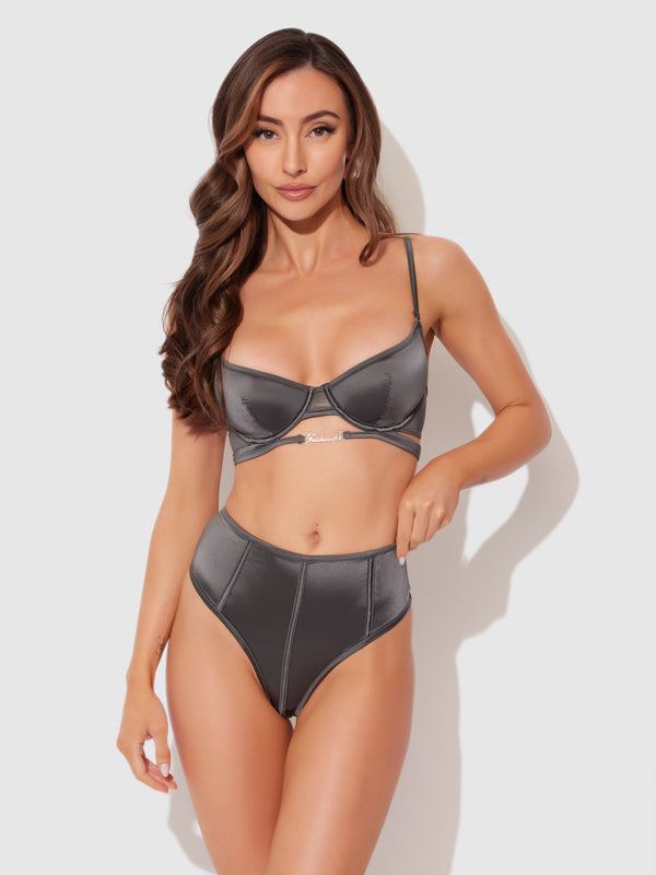 Neev Oil Slick Logo Longline Bra - Fredericks of Hollywood