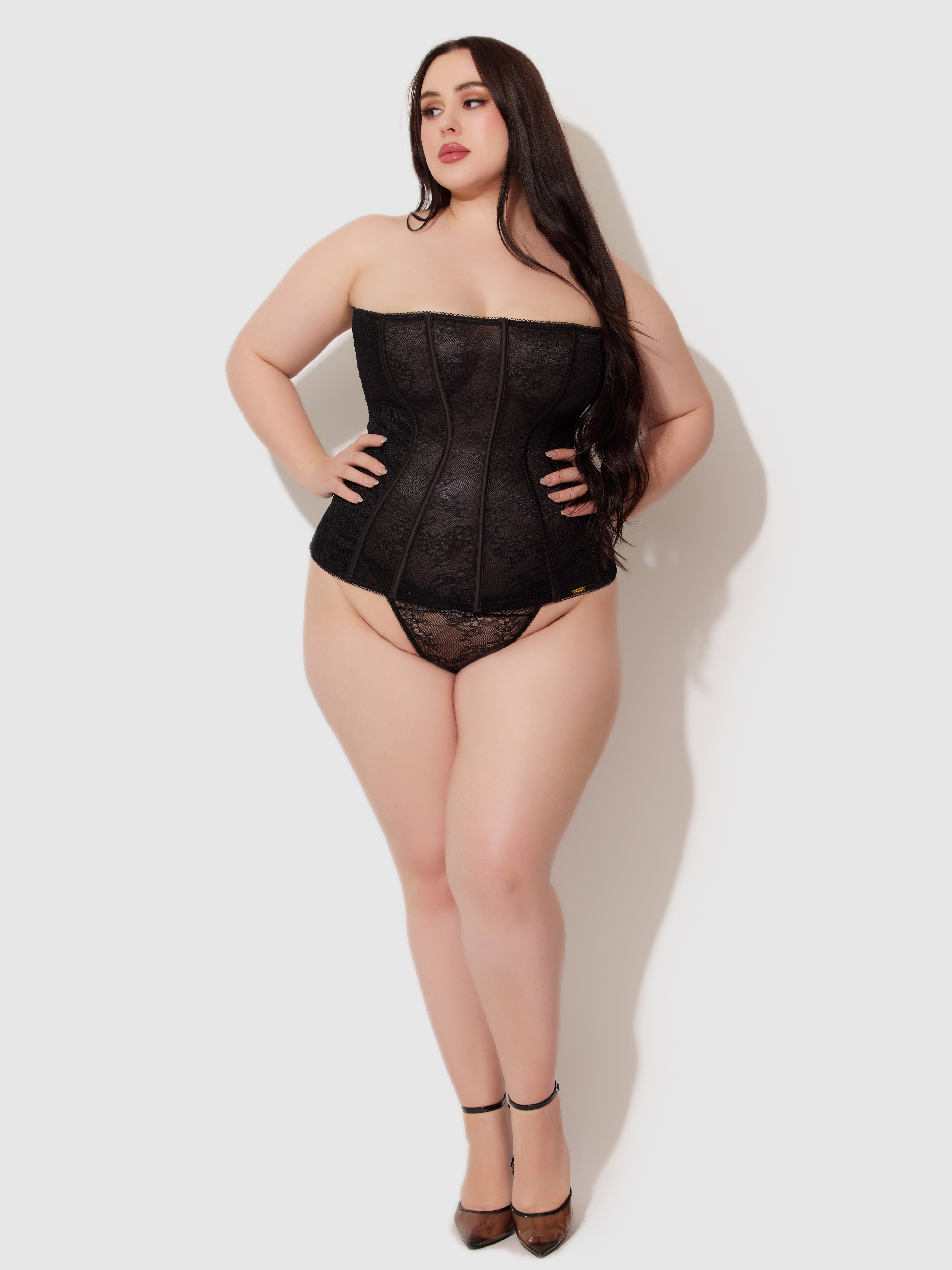 Luella Lace Straight Top Corset - Frederick's Of Hollywood