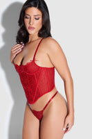 Melrose Satin & Lace Underwire Bustier - Frederick's Of Hollywood