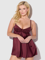 Petra Satin & Mesh Unlined Corset Cup Babydoll - Frederick's of Hollywood