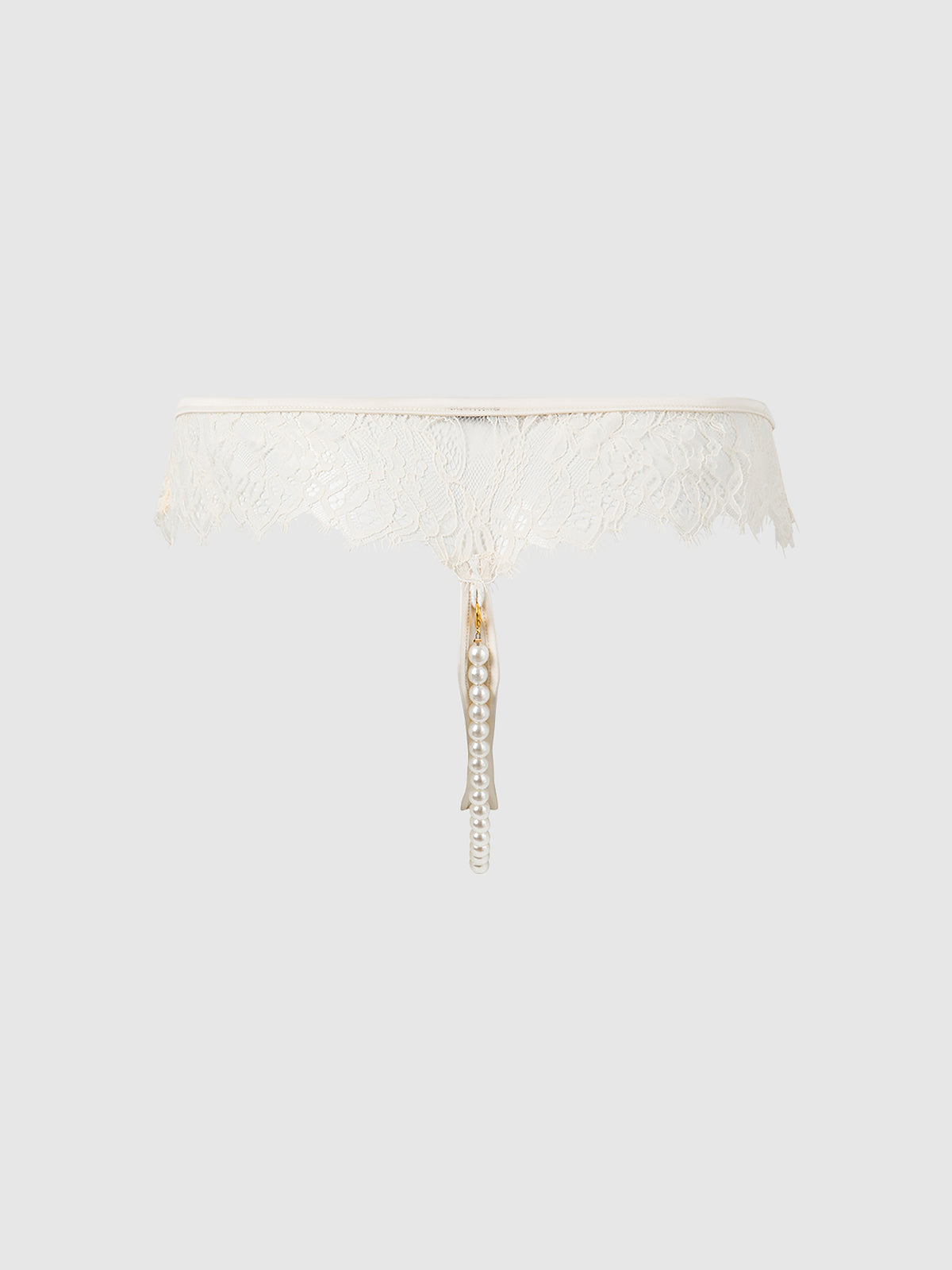 Rosalind Lace & Pearl Crotchless Thong - Frederick's of Hollywood