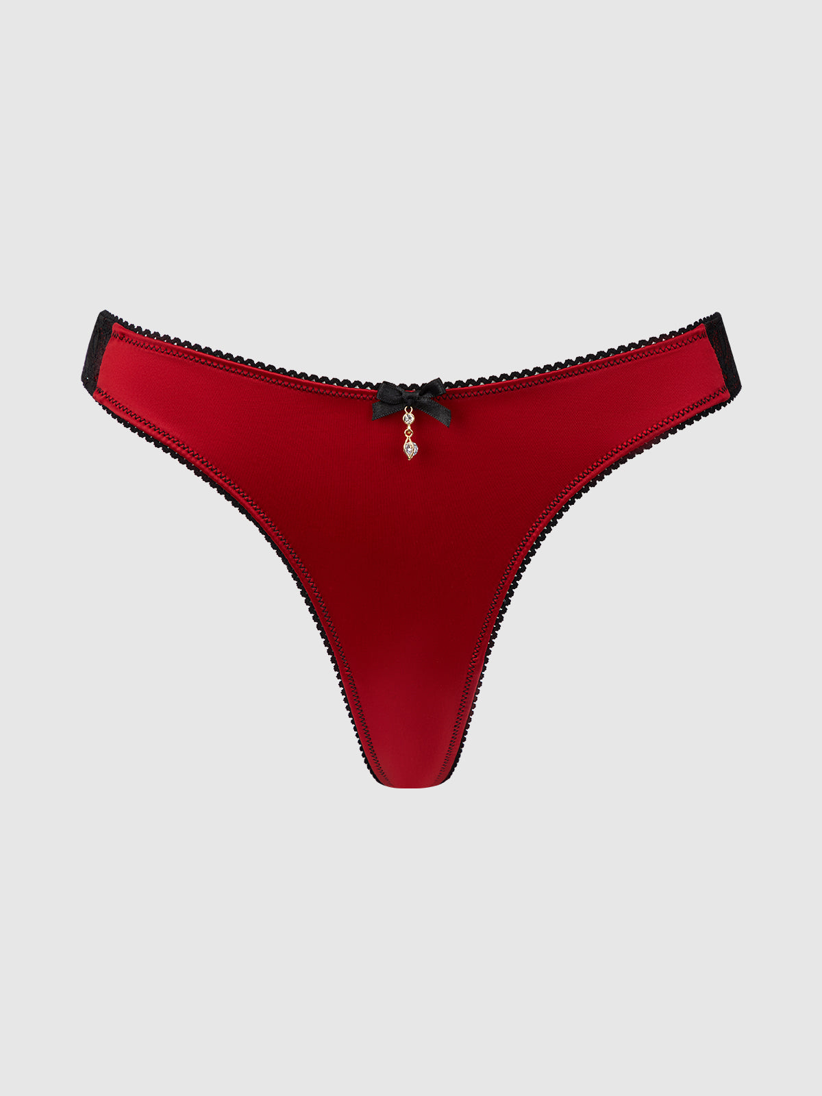 Lexi Liquid Satin & Lace V-Tanga Panty - Frederick's of Hollywood