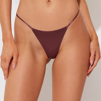 Lexi Liquid Satin G-String - Chocolate