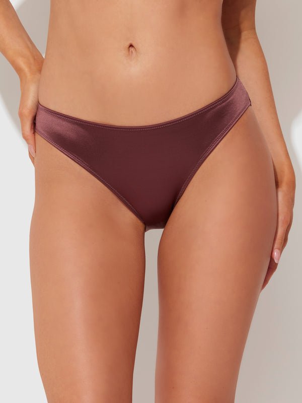 Lexi Liquid Satin Hipster - Chocolate