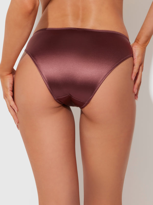 Lexi Liquid Satin Hipster - Chocolate