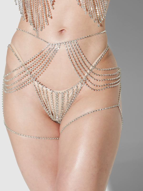 Ziggy Rhinestone Drape Garter - Fredericks Of Hollywood