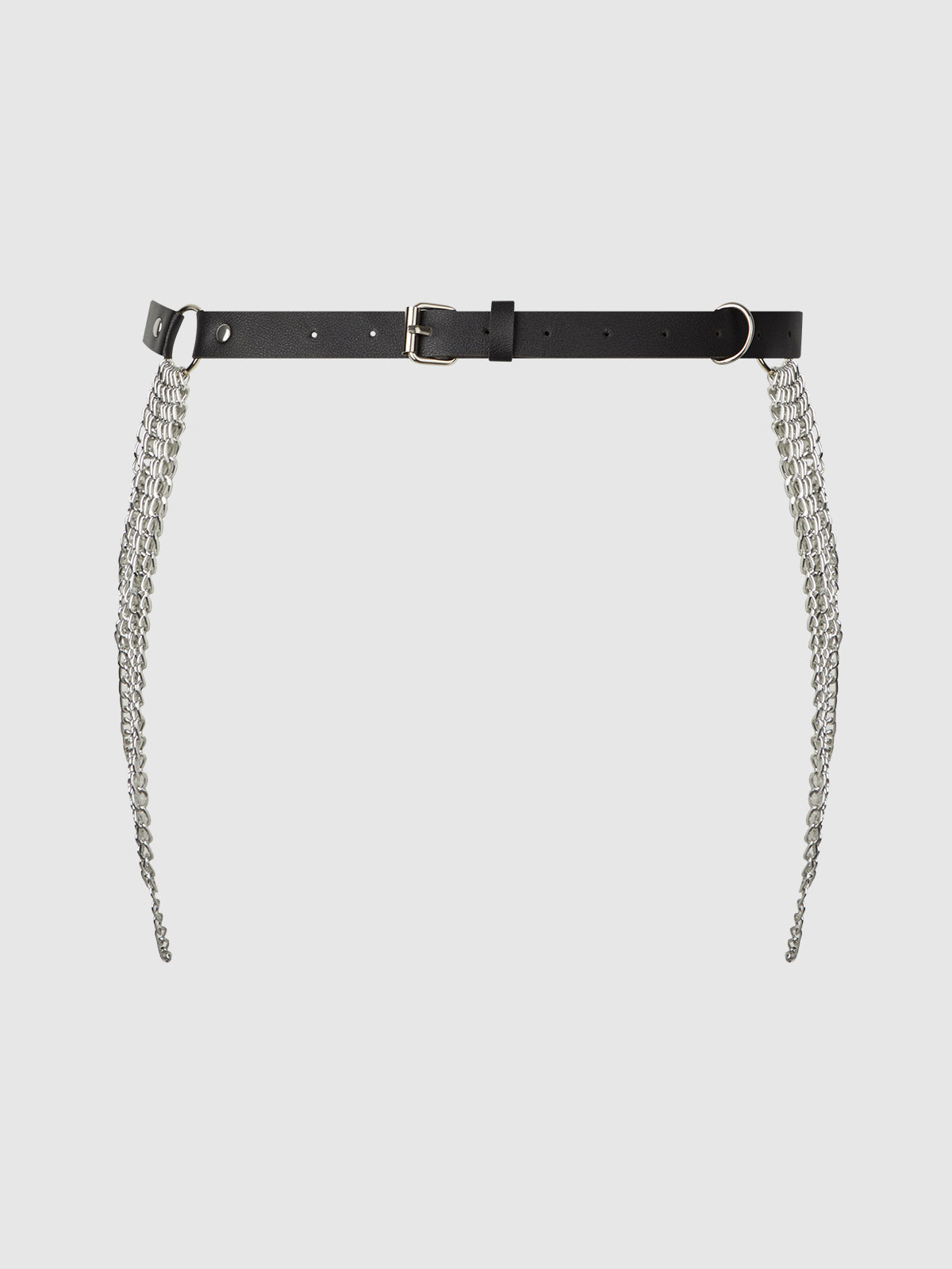 Ziggy Chain & Leather-Like Draped Garter - Frederick's of Hollywood