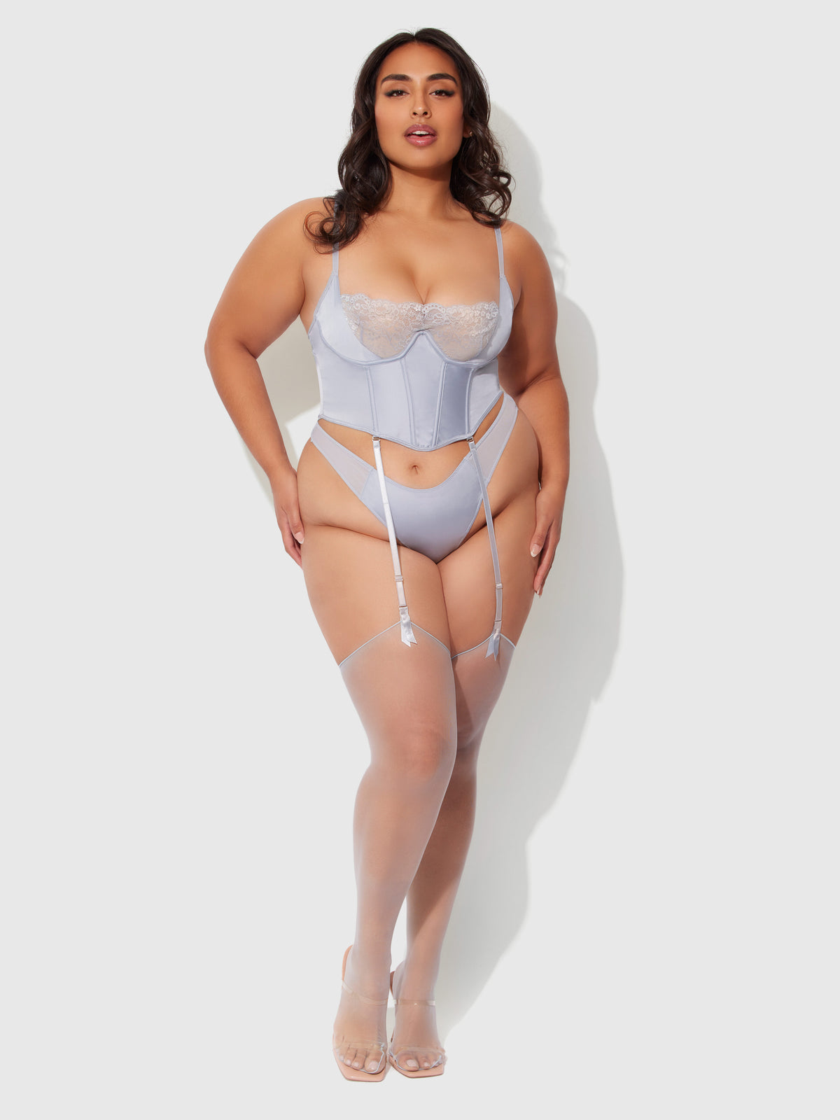 Serenity Lace &amp; Satin Underwire Unlined Bustier - Frederick&#39;s of Hollywood