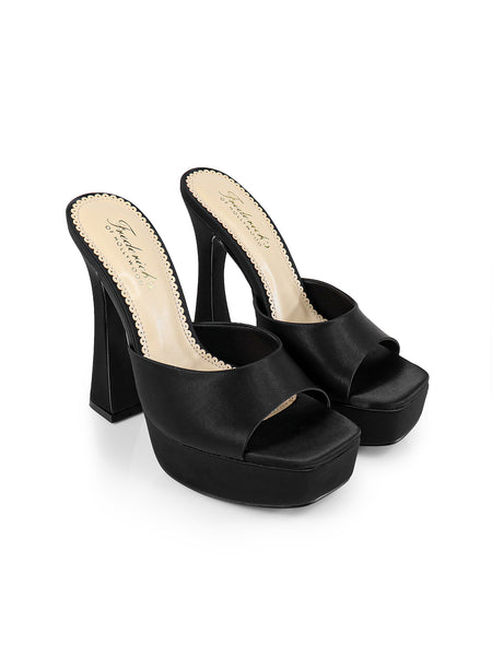 Elaina Platform Mule Heel - Black