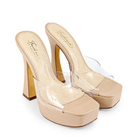 Elaina Platform Mule Heel - Clear