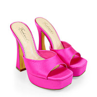 Elaina Platform Mule Heel - Hot Pink