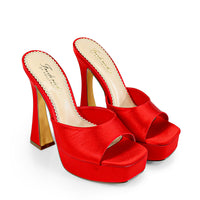 Elaina Platform Mule Heel - Red