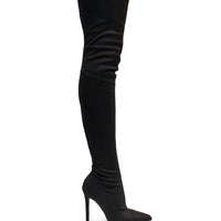 Gisele Stretchy Overknee Heeled Boots - Frederick's of Hollywood