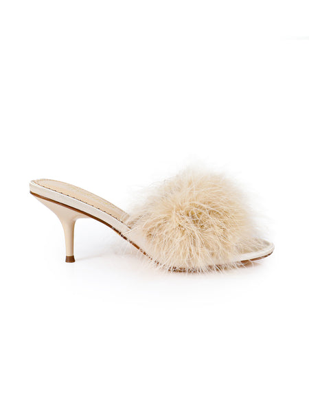 Luxor Feather Mule - Champagne