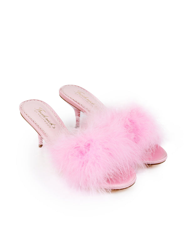 Luxor Feather Mule - Baby Pink