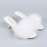 Luxor Feather Mule - White