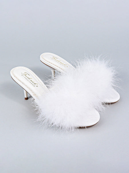 Luxor Feather Mule - White