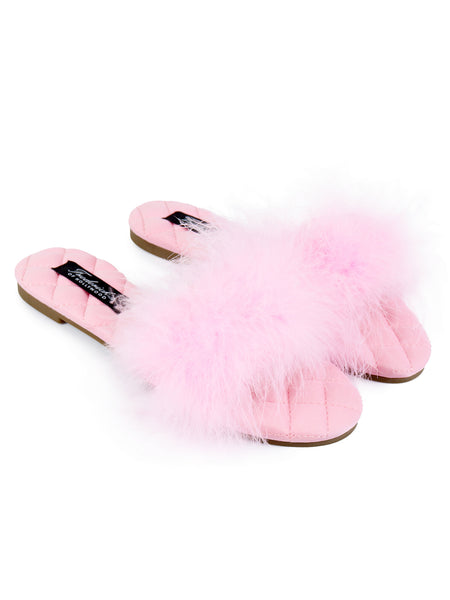 Maxim Feather Flat Sandal - Baby Pink