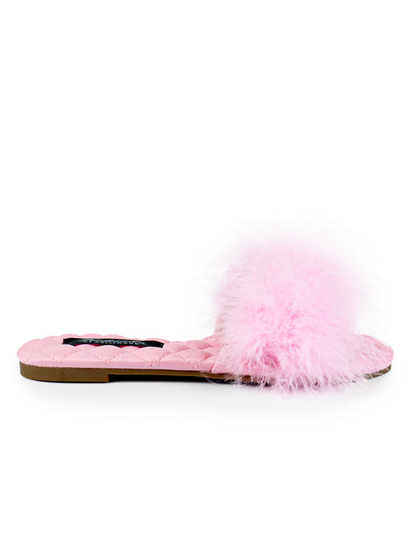 Maxim Feather Flat Sandal - Baby Pink