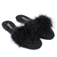 Maxim Feather Flat Sandal - Black