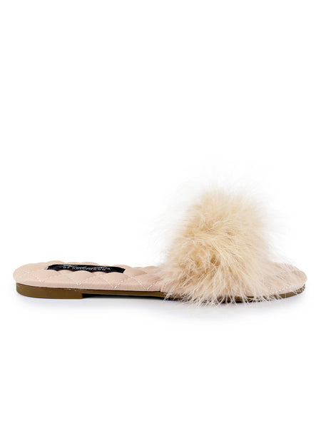 Maxim Feather Flat Sandal - Champagne