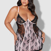 Rosalind Satin & Lace Underwire Chemise - Fredericks of Hollywood