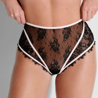 Rosalind Lace & Satin High-Waist Cheeky - Fredericks of Hollywood