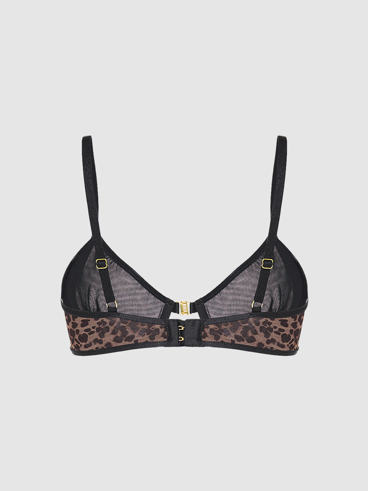 Leopard Mesh Bra Black Angle - Zyia and Soul with Nat
