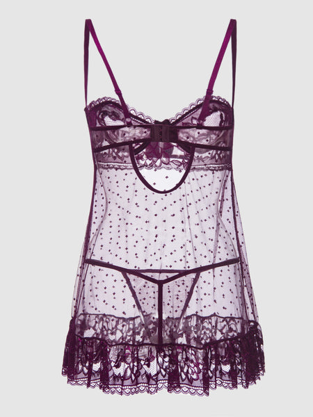 Riley Lace Babydoll Set - Fredericks of Hollywood