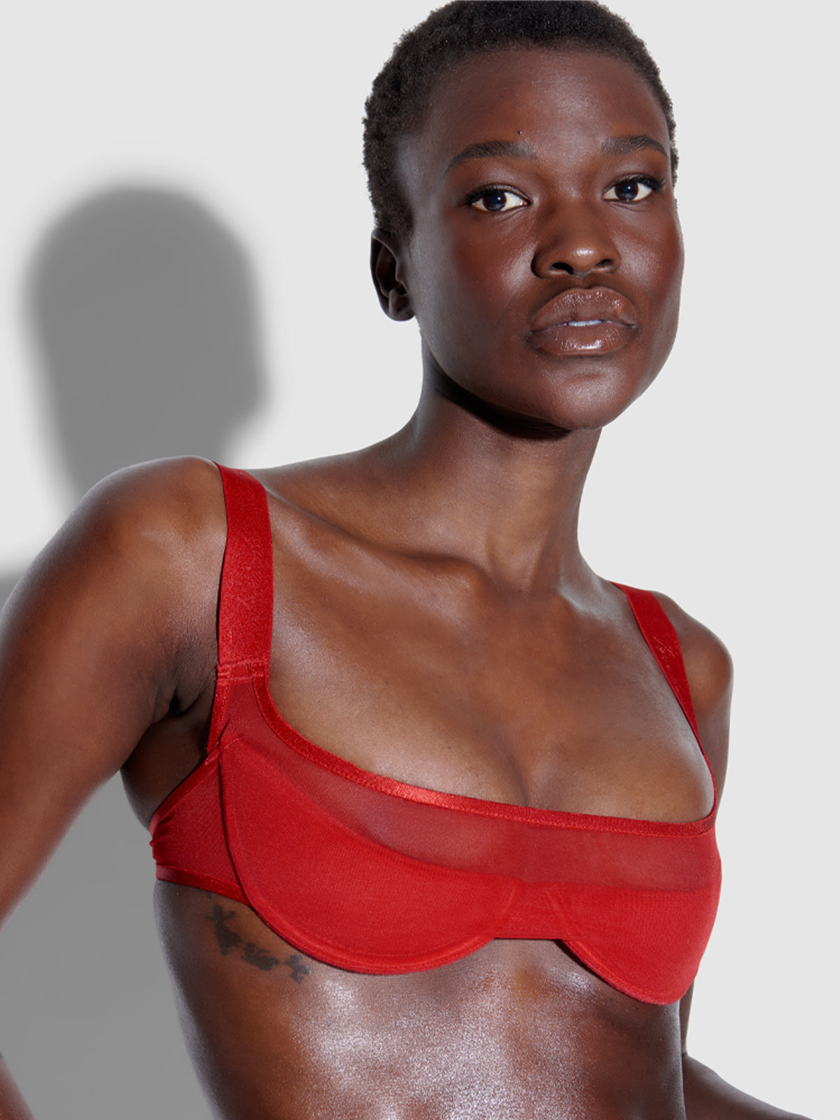 Red discount mesh bralette