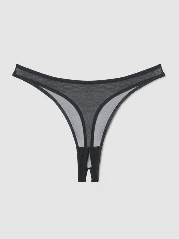 Vivienne Crotchless Mesh Thong - Frederick's Of Hollywood