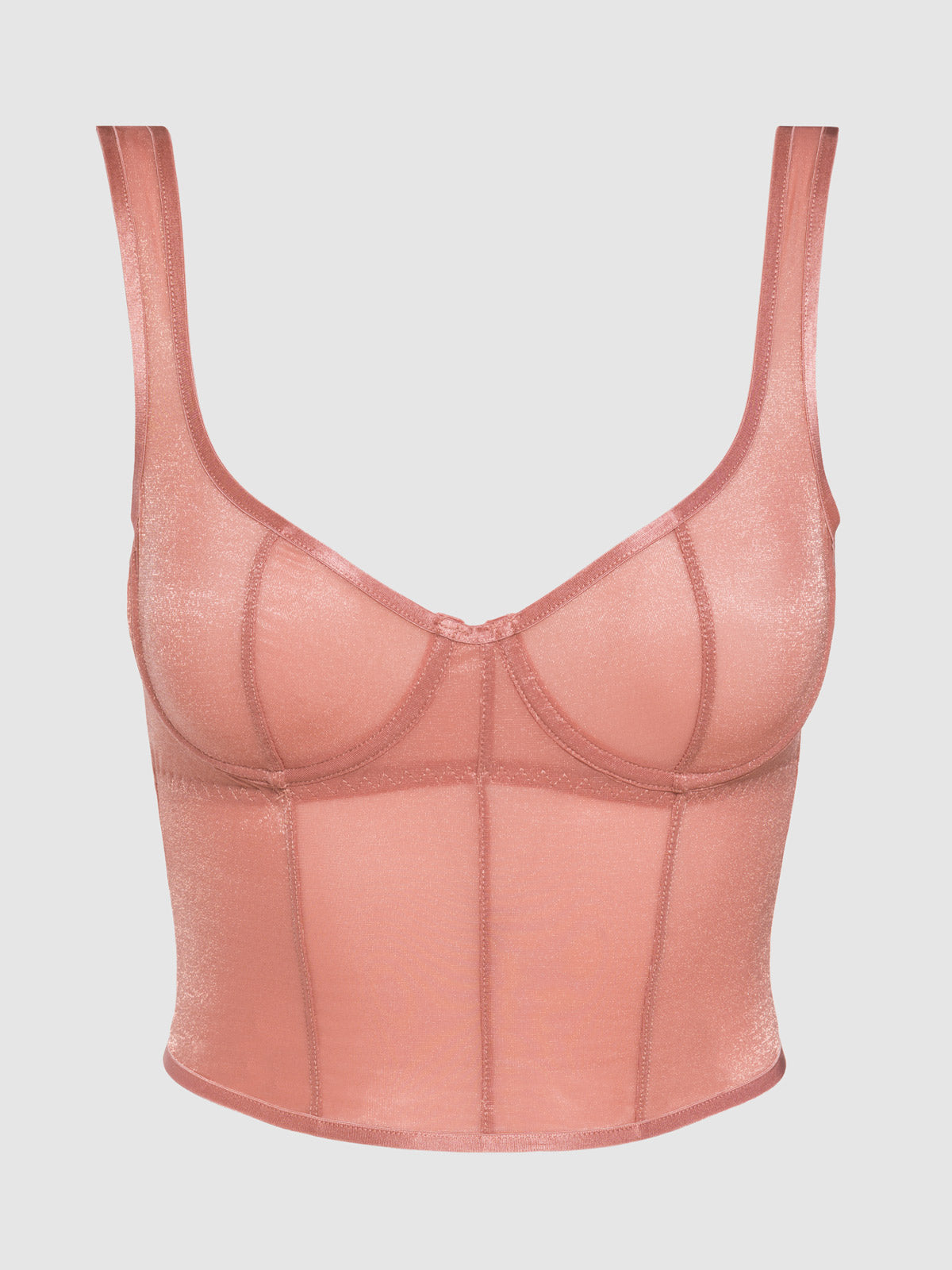 Pia Unlined Underwire Mesh Bustier - Fredericks of Hollywood